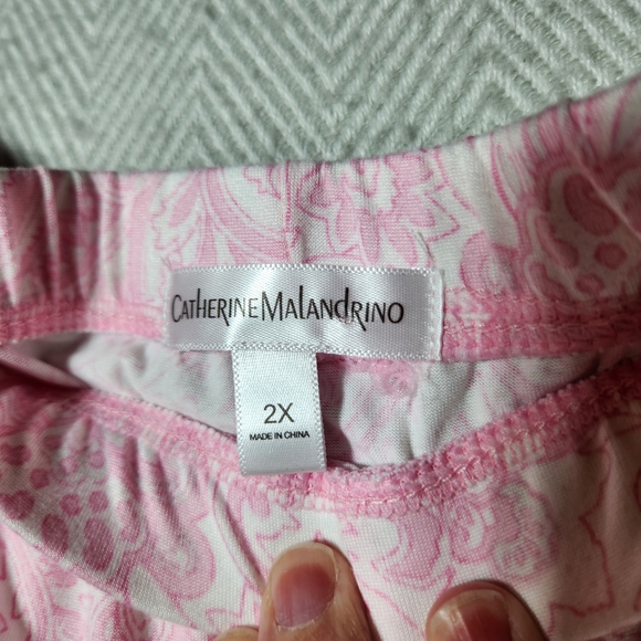 Catherine Malandrino 2X Pink Paisley Women's Sleepwear Set Cottage - Picture 11 of 14